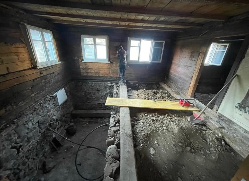 Erstellung von Auflager für Holzdielen - Kellergewölbe